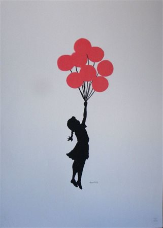 BANSKY (1974) Litografia Originale del Murales 2012, Stampa a Offset (Un...