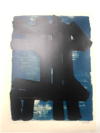 PIERRE SOULAGES (1919-2022) Litografia Originale Titolo -Litografia N. 6- CM...