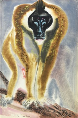 Janos Hajnal SCIMMIA, 1957 acquerello su carta, cm 102x68 firma e data