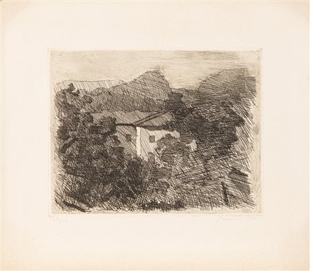 Giorgio Morandi (Bologna 1890-1964)  - Paesaggio di Roffeno, 1936