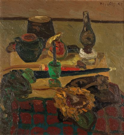 Renato Birolli (Verona 1905-Milano 1959)  - Il bicchiere verde (recto) ; Senza titolo (verso) , 1942