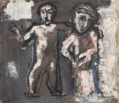 Mario Sironi (Sassari 1885-Milano 1961)  - Due figure, 1955 ca.