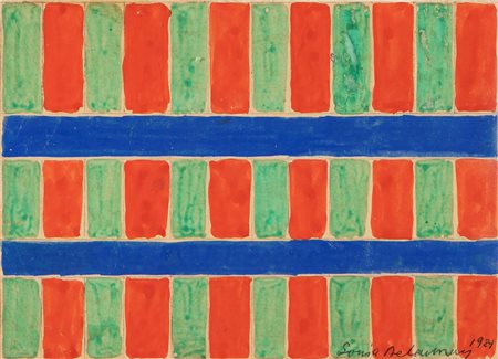 Sonia Delaunay (Hradyz'k 1885-Parigi 1979)  - Bleu-rouge-vert en fuite, 1921