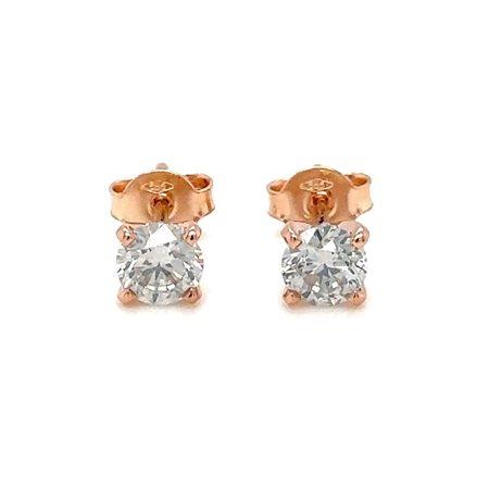 ORECCHINI IN ORO ROSA 1.03 GR CON DIAMANTI 0.85 CT H/VS2 - ER40203