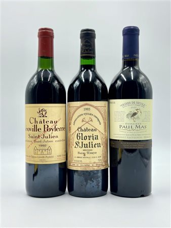  
Château Leoville Poyferre - Château Gloria - Vignes De Nicole Paul Mas, 1992-1993-2022 
Francia-Varie 0,75