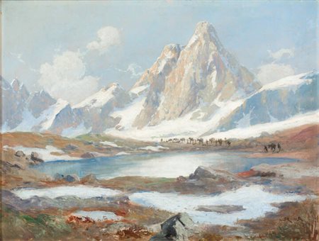 LEONARDO RODA<BR>Racconigi (CN) 1868 - 1933<BR>"Valico delle Cime Bianche"