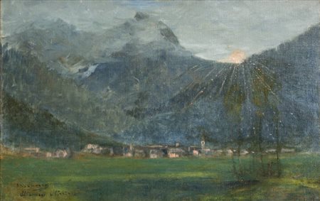 MATTEO OLIVERO<BR>Acceglio (CN) 1879 - 1932 Saluzzo (CN)<BR>"Paesana. Impressione"