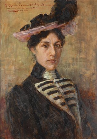 CESARE LAURENTI<BR>Venezia 1854-1936<BR>"Ritratto di donna"