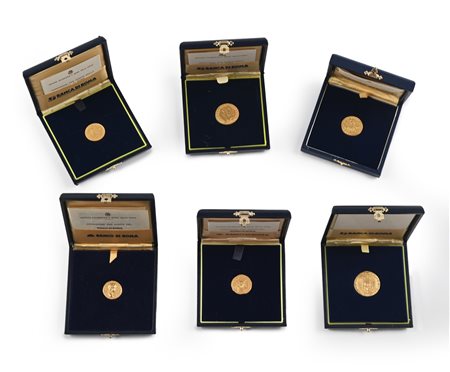 Lotto riproduzioni di monete antiche in oro per conto della Banca di Roma