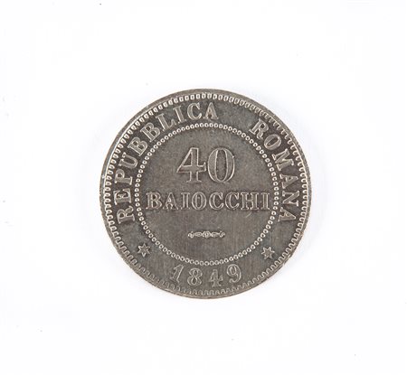 40 Bajocchi 1849 Roma Seconda Repubblica Romana 19,83 grammi