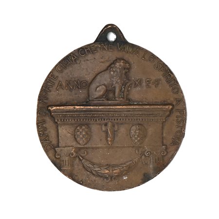 ULISSE LIPPI (Pistoia 1886-Pistoia 1959) Medaglia fascista in bronzo del...