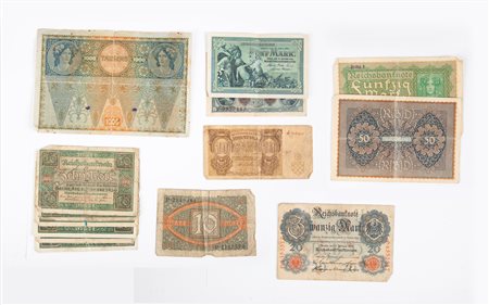 Lotto di cartamoneta: 1.000 Corone 1902 Austria-Ungheria soprastampate...