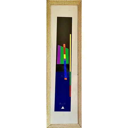 Diego Mazzonelli, acrilico su tela (1985), cm 42x7, firmato in basso al centro