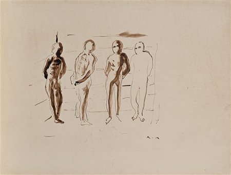 Scipione (Macerata 1904-Arco 1933) Quattro Figure 1933 Inchiostro su carta cm...