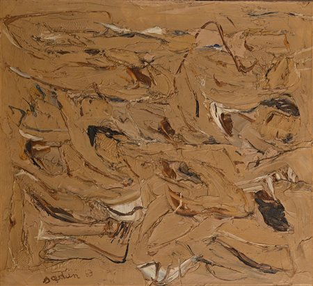 Piero Sadun (Siena 1919-Roma 1974) Senza titolo 1963 Olio su tela cm 55,5x61...