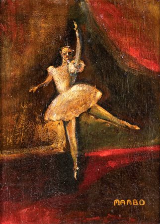 Renato Mambor (Roma 1936-Roma 2014) Ballerina 1958 Olio su tavola cm...