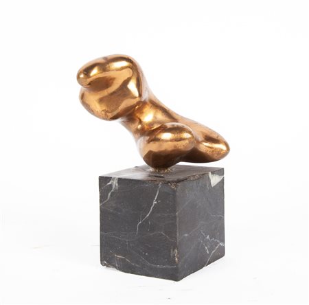 Marcel Guguianu (Barlad 1922-2012) Nudo Scultura in bronzo dorato cm h 9x8x9...