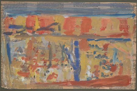 Carlo Corsi (Nizza 1879-Bologna 1966) Marina Olio su carta cm 41,5x64,5 - in...