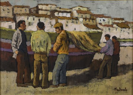 DIPINTO PESCATORI DI ADOLFO MASTROVITO