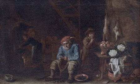 RYCKHALS FRANS Middelbourg 1600 - 1647(cerchia di) Interno di cucina con...