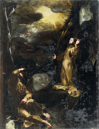 BAROCCI FEDERICO Urbino 1526 - Urbino 1612(seguace di)San Francesco riceve le...