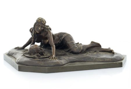 FAIT C. XIX secoloSalomè, 1918 Bronzo patinato, cm 39x27; firma in pasta.