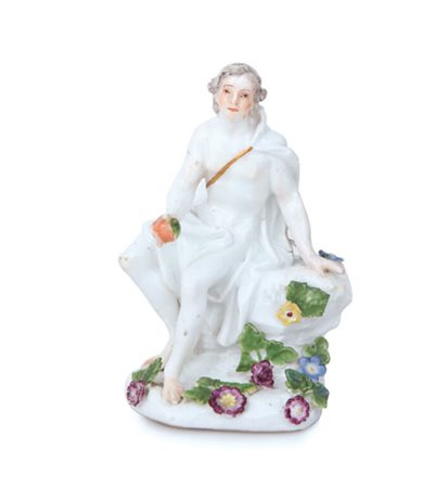 MEISSEN SCULTURA IN PORCELLANA, MEISSEN, 1750 CA., a figura allegorica con...