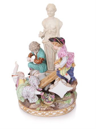 MEISSEN GRUPPO IN PORCELLANA, MEISSEN, 1780 CA., denominato "l'altalena" con...