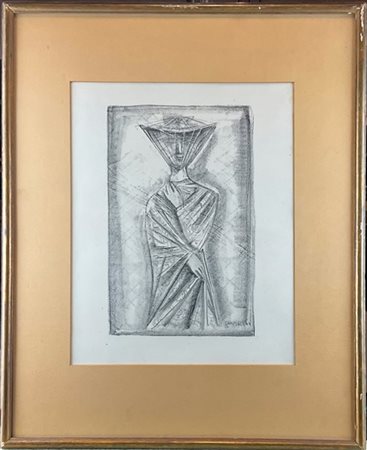 Massimo Campigli "Donna velata" 1944
litografia
foglio visibile cm 35x27,5
firma