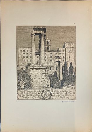 Benvenuto Disertori "Veduta del Campidoglio" 1918
acquaforte e bulino
(lastra cm