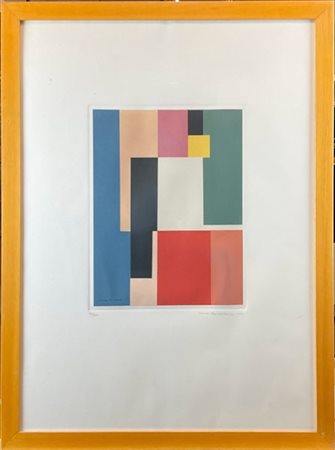 Angelo Tenchio "Omaggio a Manlio Rho" 1983
acquatinta a colori
(lastra cm 34x26,