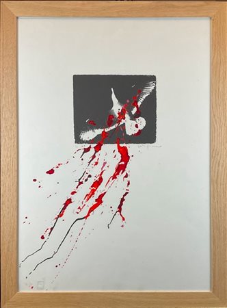 Mario Schifano "Senza titolo" 
serigrafia su acetato e carta
cm 69x49
Firmata e