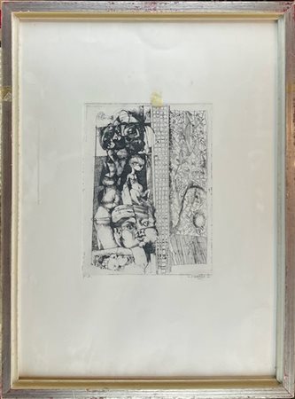 Lorenzo D'Andrea "Senza titolo" 1971
acquaforte - prova d'artista
(lastra cm 33x