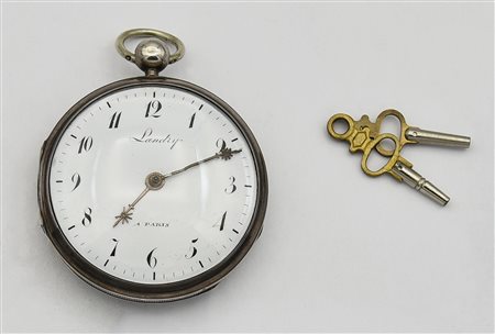 Orologio da tasca Landry a Paris, anni 20-30 del 1800, argento, Ref. 14875,...
