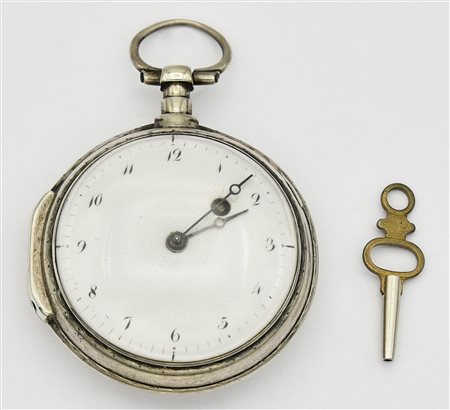Orologio da tasca, 1820-1850, argento, con chiave CASSA: testata argento;...