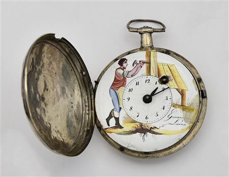 Orologio da tasca Girardier L'Aine', 1820-1840,argento CASSA: testata argento...
