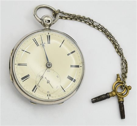 Orologio da tasca con chiavi originali, Inghilterra 1820-1830, argento...