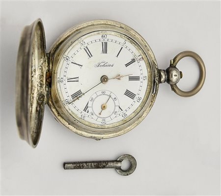 Orologio da tasca con chiave Tobias, Geneve, fine 800, argento 875/1000, Ref....