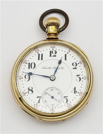 Orologio da tasca Hamilton Watch Co., primi 900, oro 14K, Ref. 179851 CASSA:...