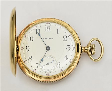 Orologio da tasca Waltham, primi 1900, oro 14K, Ref. 6613087 CASSA: a tripla...