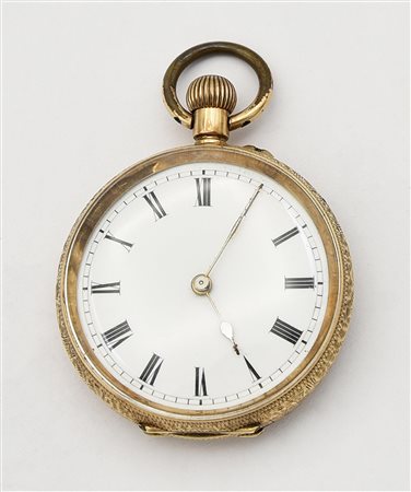 Orologio da tasca, Svizzera, 1920, oro 14K CASSA: in oro 14K lavorata a...
