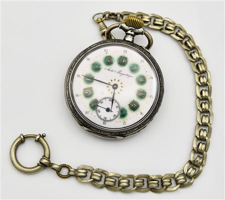 Orologio da tasca, Svizzera, primi 900, argento 800/1000, con catena in...