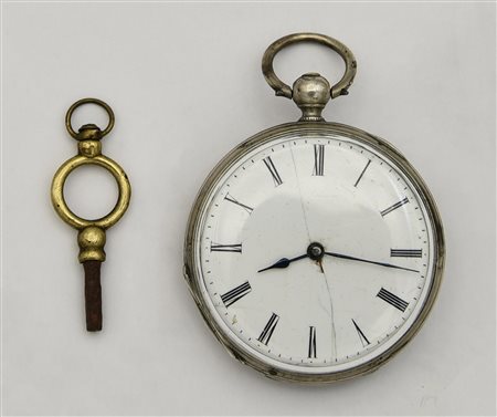 Orologio da tasca in metallo con chiave Botte, Geneve, primi 900 CASSA: in...
