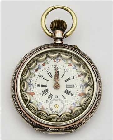Orologio da tasca in metallo, 1850 CASSA: in metallo con doppio fondello...