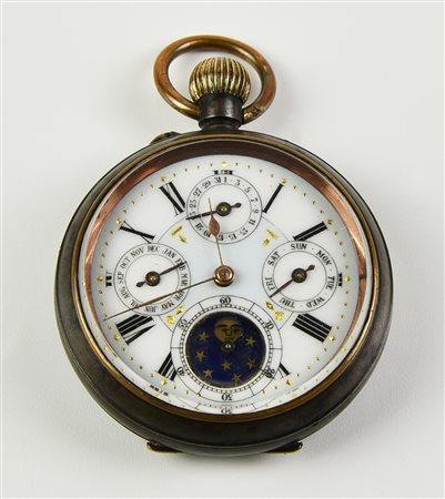Orologio da tasca in metallo, primi 1900 CASSA: in metallo con doppio...