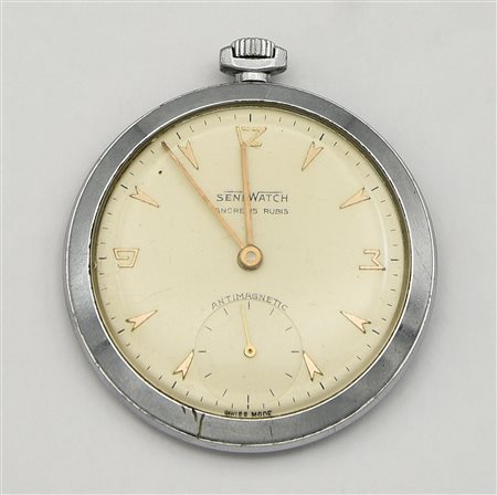 Piccolo orologio da tasca in metallo Seni watch, XX secolo CASSA: in metallo...