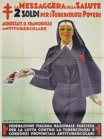 Marcello Dudovich (Trieste 1878-Milano 1962)  - Manifesto propagandistico ''La Messaggera della Salute'', 1934