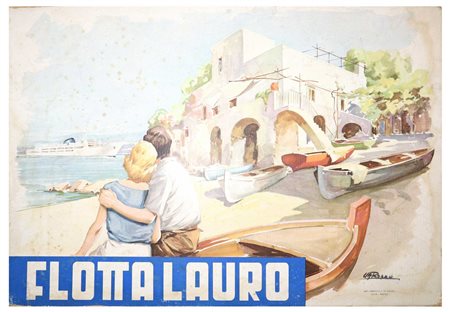 Cartonato promozionale per Flotta Lauro, 1950s/1960s
