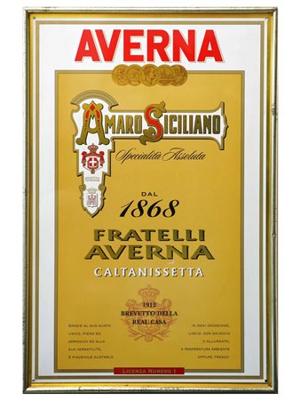 Amaro Averna - Tabella pubblicitaria in latta 