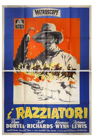 Manifesto cinema quattro fogli ''I Razziatori'', 1955